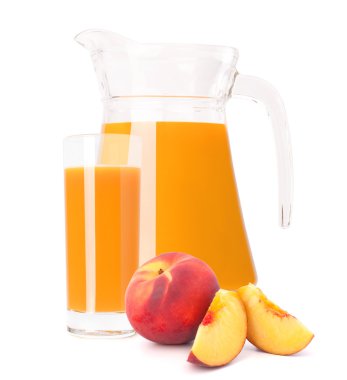 Şeftali meyve suyu cam sürahi