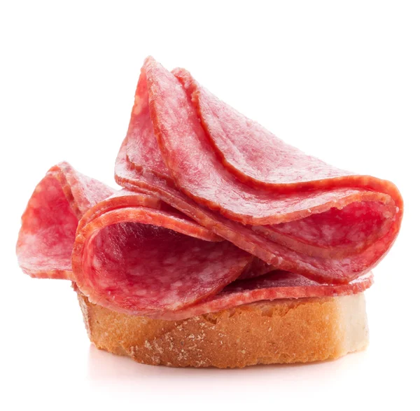 Sandwich with salami — Stock Photo, Image