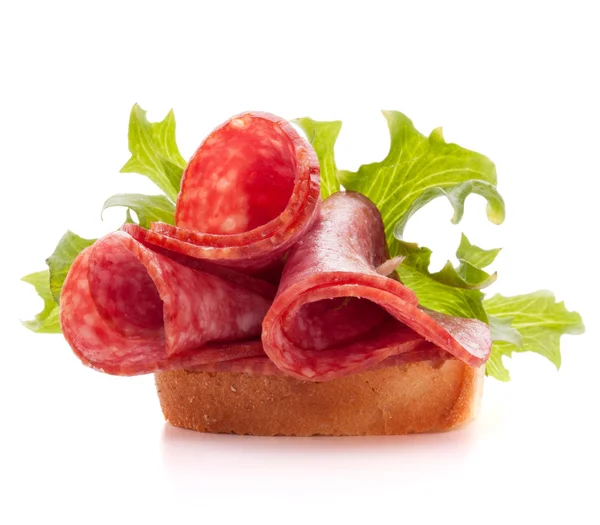 Smörgås med salami korv — Stockfoto