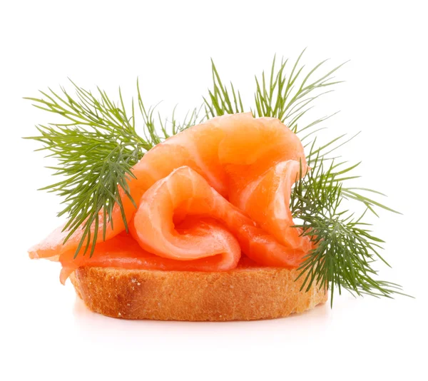 Sandwich or canape with salmon — Stock Photo, Image