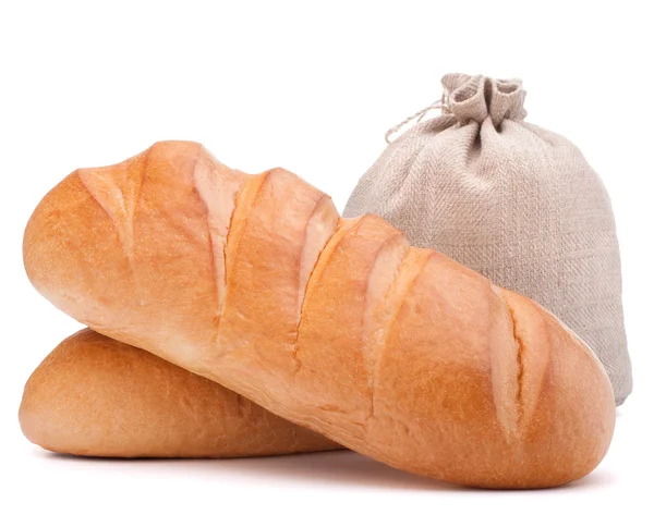 Fresh bread and flour sack — Stock Photo, Image