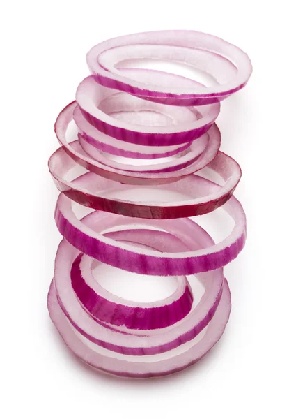 Sliced red onion rings — Stock Photo, Image