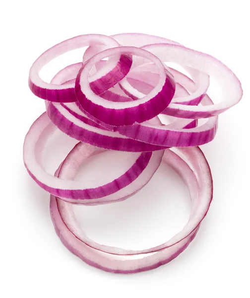 Sliced red onion rings — Stock Photo, Image