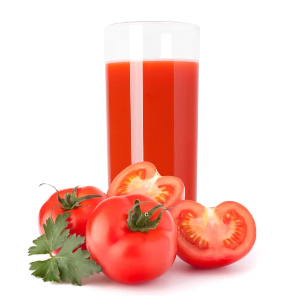 Zumo de tomate en vaso — Foto de Stock