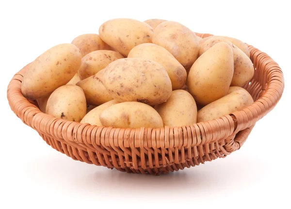 Potatis knöl i rotting korg — Stockfoto