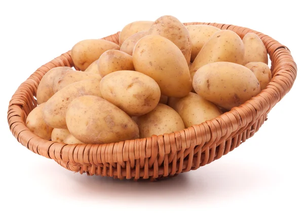 Tubérculo de patata en canasta de mimbre —  Fotos de Stock