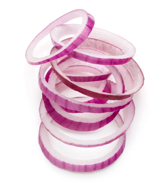 Sliced red onion rings — Stock Photo, Image