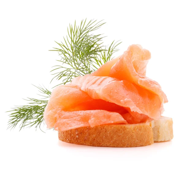 Panino o tartina con salmone — Foto Stock