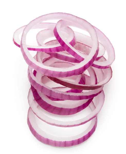 Sliced red onion rings — Stock Photo, Image