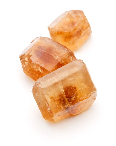 Brown caramelized lump cane sugar cubes — Stock Photo, Image