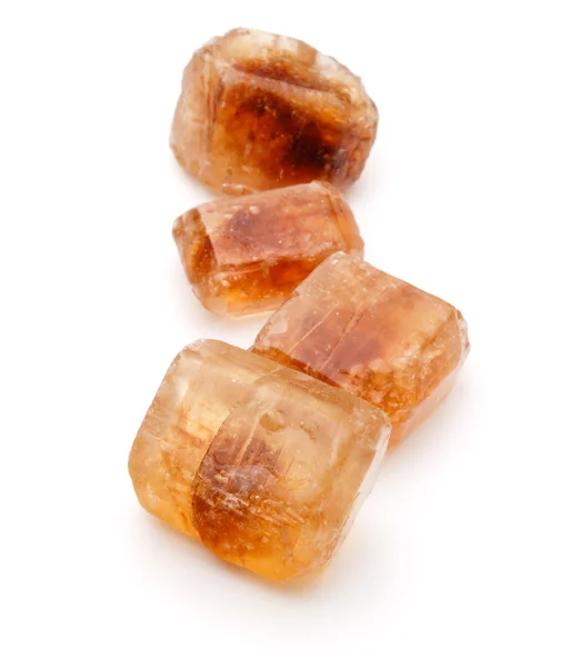 Brown caramelized lump cane sugar cubes — Stock Photo, Image