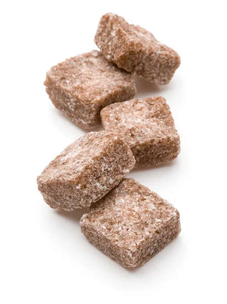 Brown lump cane sugar cubes — Stock Photo, Image