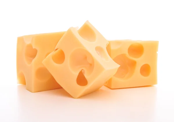 Tři kostky sýra — Stock fotografie