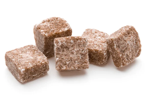 Brown lump cane sugar cubes — Stock Photo, Image