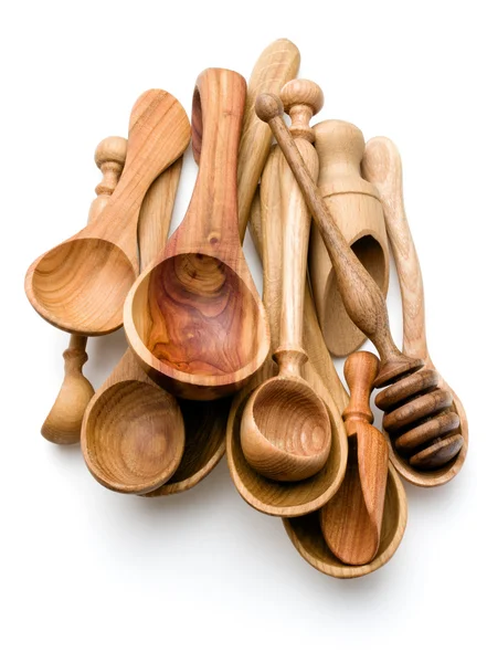 Carving wooden spoons — Stock Photo, Image