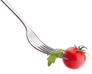 Rucola ve çatal domatese