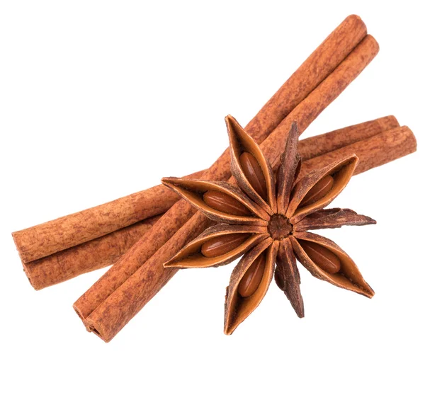 Cinnamon sticks and star anise — Stock Photo, Image