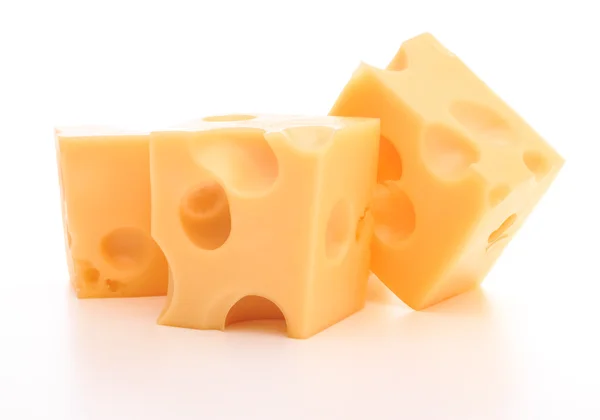 Trzy kostki sera — Zdjęcie stockowe