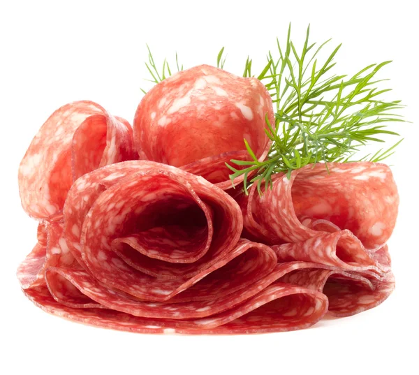 Salame fette di salsiccia — Foto Stock