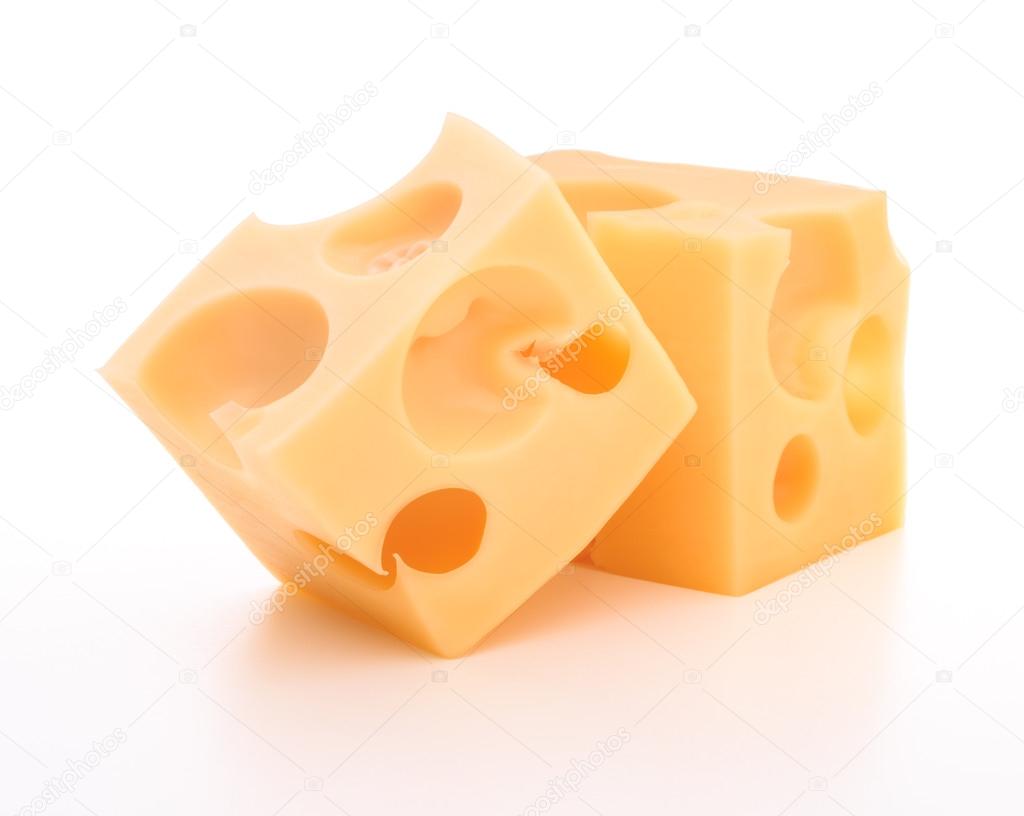 Two cheese cubes