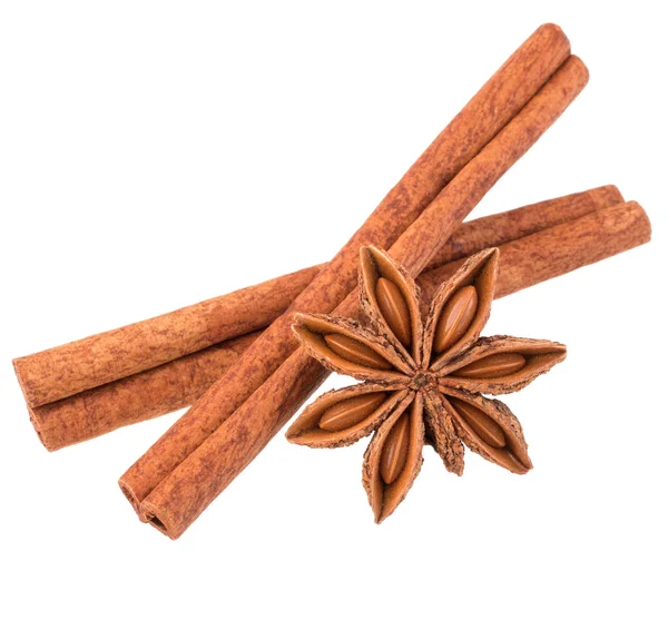 Cinnamon sticks and star anise — Stock Photo, Image