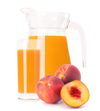 Şeftali meyve suyu cam sürahi