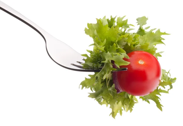 Frischer Salat und Kirschtomaten — Stockfoto