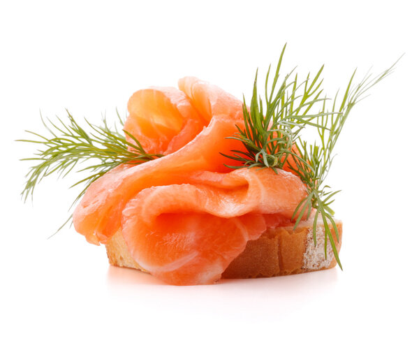 Canape with salmon and dill