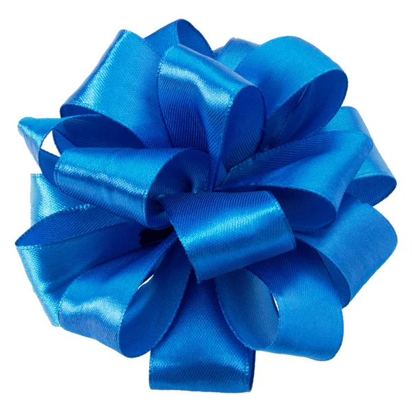 Feestelijke blauwe geschenk boog — Stockfoto