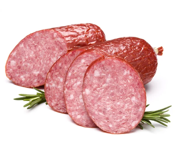 Smoked sausage salami with rosemary — Stock Photo, Image