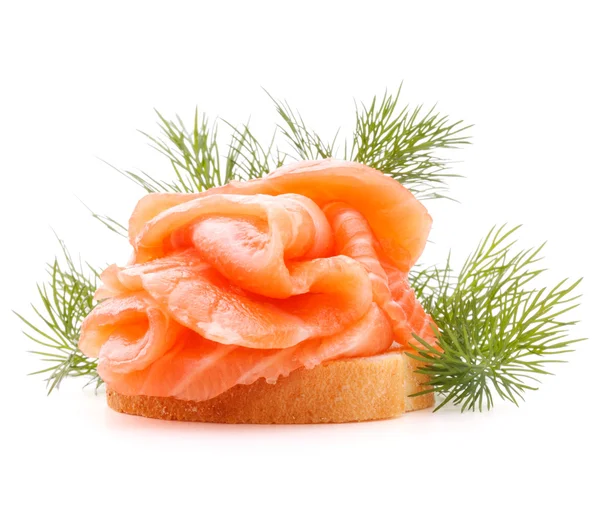 Tartina con salmone e aneto — Foto Stock