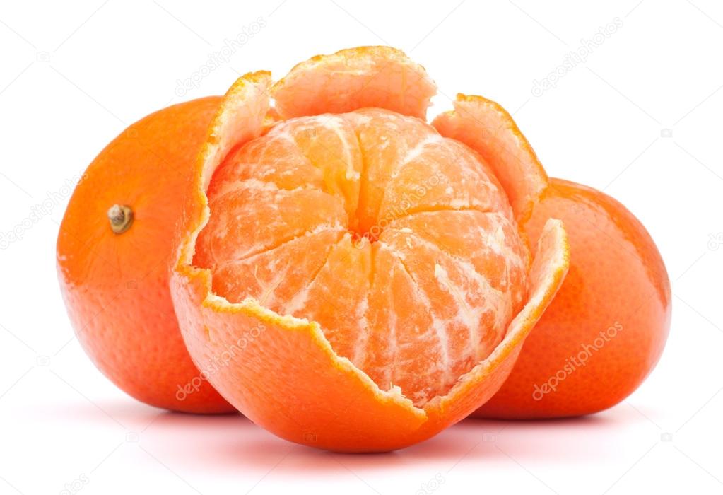 Peeled tangerine fruit