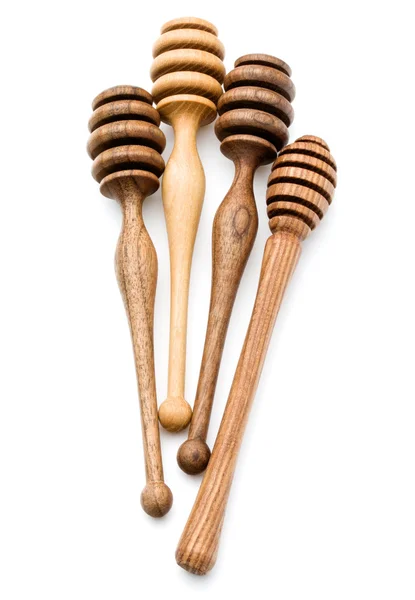 Σκάλισμα ξύλινο μέλι κουτάλα κουτάλια — Φωτογραφία Αρχείου