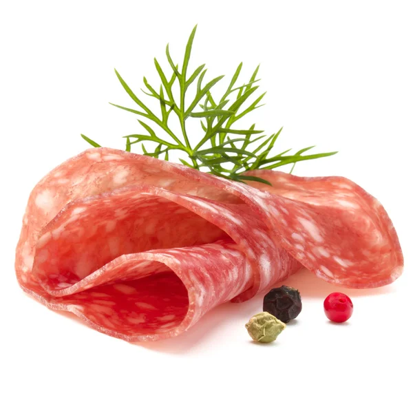 Salame fetta di salsiccia — Foto Stock