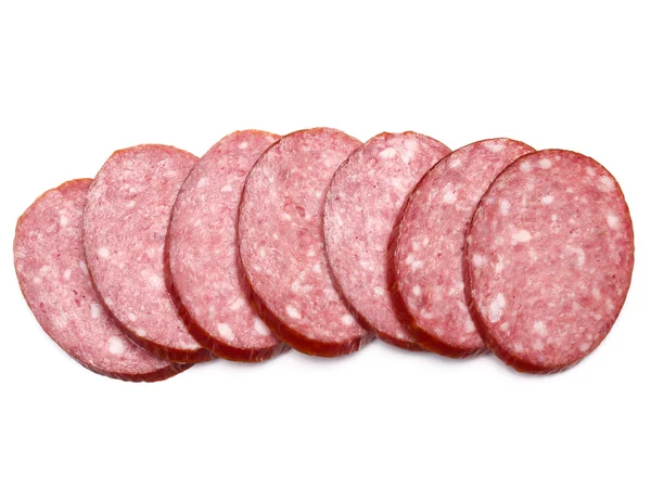 Smoked sausage salami slices — Stock Photo, Image