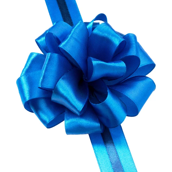 Cinta de regalo azul festivo y lazo —  Fotos de Stock