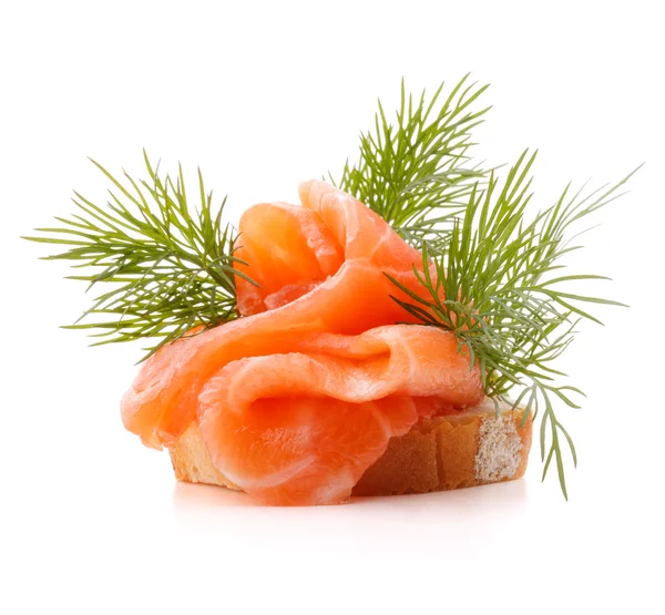 Sandwich with salmon and dill — Stock Photo, Image