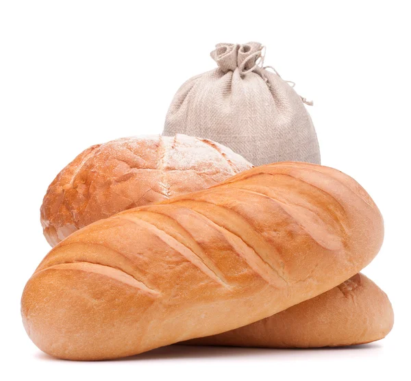 Fresh bread and flour sack — Stock Photo, Image