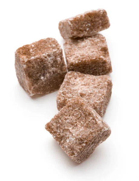 Brown lump cane sugar cubes — Stock Photo, Image