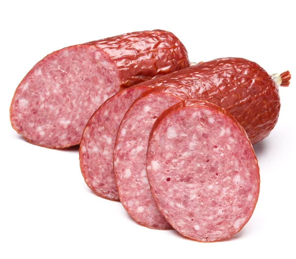 Sliced smoked sausage salami — Stock Photo, Image