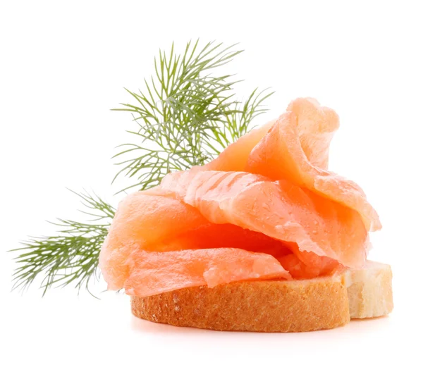 Tartina con salmone e aneto — Foto Stock