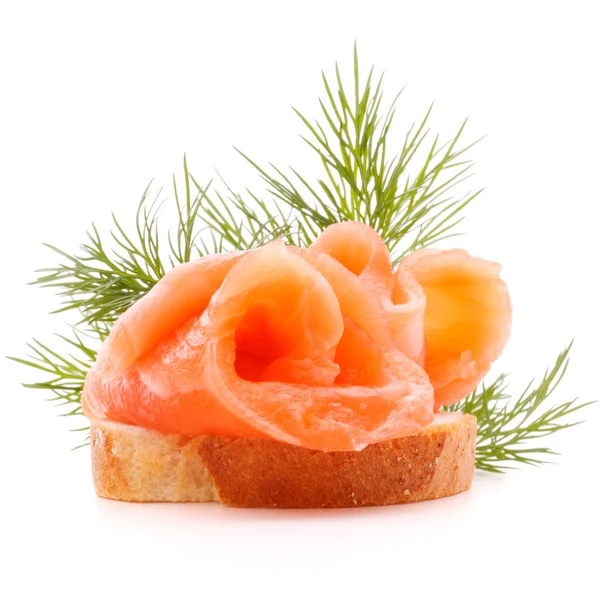 Tartina con salmone e aneto — Foto Stock