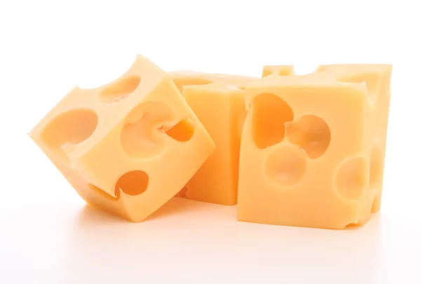 Swiss cheese cubes — Stock Photo, Image