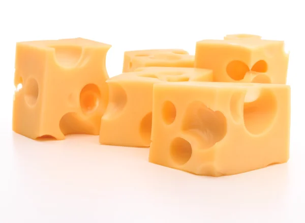 Švýcarský sýr kostky — Stock fotografie