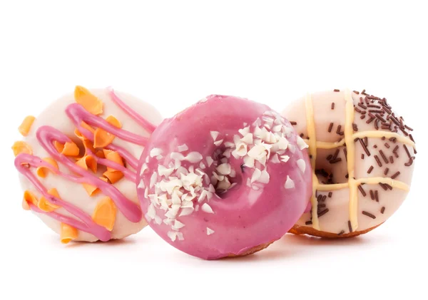 Glasierte bunte Krapfen — Stockfoto