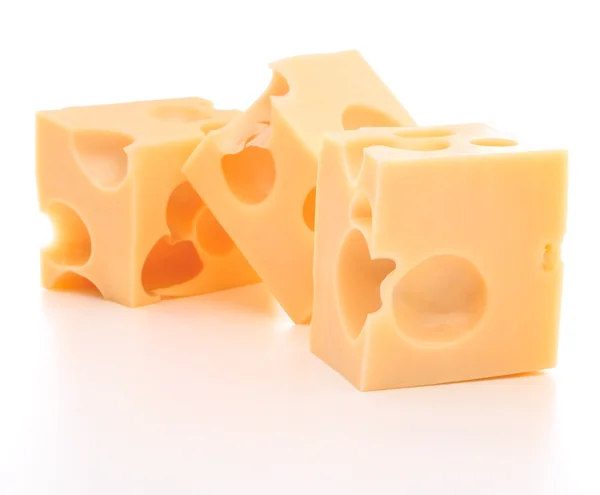 Cubos de queijo suíço — Fotografia de Stock