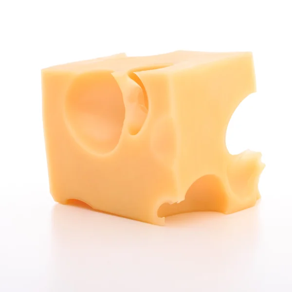 Swiss cheese cube — Stock Photo, Image