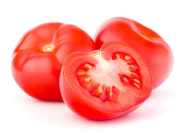 Fresh red tomatoes with half — Stock Photo, Image