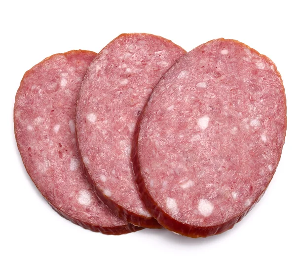 Smoked sausage salami slices — Stock Photo, Image