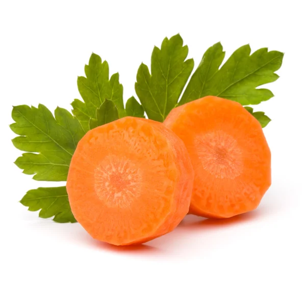 Chopped carrot slices and parsley — Stock Photo, Image